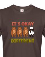 Pánské tričko IT´S OKAY TO BE DIFFERENT - triko s pandou