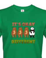 Pánské tričko IT´S OKAY TO BE DIFFERENT - triko s pandou
