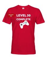 Pánské tričko k narozeninám - Level complete - s věkem na přání