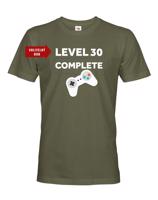 Pánské tričko k narozeninám - Level complete - s věkem na přání