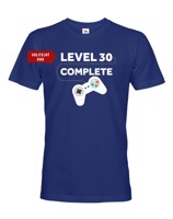 Pánské tričko k narozeninám - Level complete - s věkem na přání