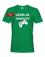 Pánské tričko k narozeninám - Level complete - s věkem na přání