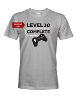 Pánské tričko k narozeninám - Level complete - s věkem na přání