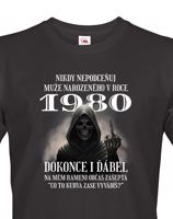 Pánské tričko k narozeninám s kostlivcem a volitelným věkem