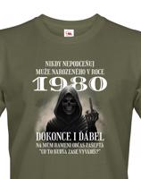Pánské tričko k narozeninám s kostlivcem a volitelným věkem