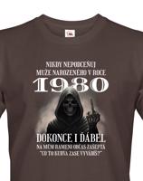 Pánské tričko k narozeninám s kostlivcem a volitelným věkem