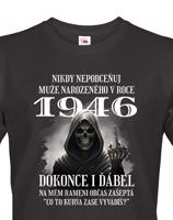 Pánské tričko k narozeninám s kostlivcem a volitelným věkem