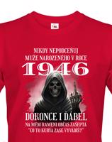 Pánské tričko k narozeninám s kostlivcem a volitelným věkem