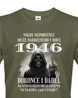 Pánské tričko k narozeninám s kostlivcem a volitelným věkem