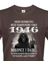 Pánské tričko k narozeninám s kostlivcem a volitelným věkem