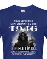 Pánské tričko k narozeninám s kostlivcem a volitelným věkem