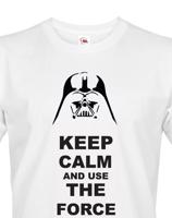 Pánské tričko Keep calm and use the force - triko s potiskem Star Wars