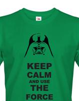 Pánské tričko Keep calm and use the force - triko s potiskem Star Wars