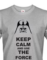Pánské tričko Keep calm and use the force - triko s potiskem Star Wars
