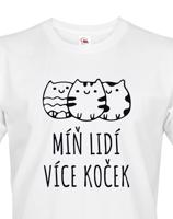 Pánské tričko Míň lidí více koček - ideální dárek pro milovníky koček