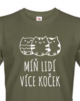 Pánské tričko Míň lidí více koček - ideální dárek pro milovníky koček