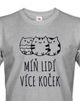 Pánské tričko Míň lidí více koček - ideální dárek pro milovníky koček
