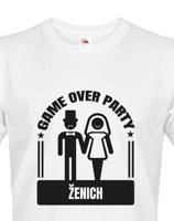 Pánské tričko na rozlučkovou párty Game over - ideální na rozloučení se svobodou