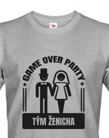 Pánské tričko na rozlučkovou párty Game over - ideální na rozloučení se svobodou