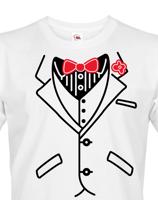 Pánské tričko na rozlučkovou párty s potiskem fraku - možná úprava na míru