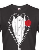 Pánské tričko na rozlučkovou párty s potiskem fraku - možná úprava na míru