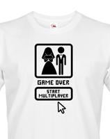 Pánské tričko na rozlučku Game over, start multiplayer