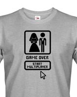 Pánské tričko na rozlučku Game over, start multiplayer