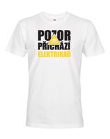 Pánské tričko - Pozor přicichází elektrikář  - ideální dárek k narozeninám