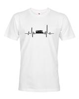 Pánské tričko pro cestovatele - srdeční tep a karavan