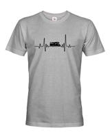 Pánské tričko pro cestovatele - srdeční tep a karavan