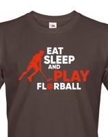 Pánske tričko pro florbalisty s potiskem Eat, sleep and play florbal