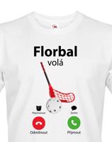 Pánské tričko pro florbalisty s potiskem florbal volá - dárek pro florbalisty