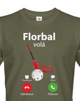 Pánské tričko pro florbalisty s potiskem florbal volá - dárek pro florbalisty