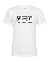 Pánské tričko pro házenkáře s potiskem Jídlo, spánek, házená