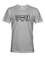 Pánské tričko pro házenkáře s potiskem Jídlo, spánek, házená