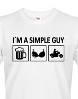 Pánské tričko pro motorkáře Iam a Simple Guy