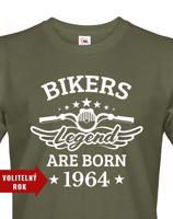 Pánské tričko pro motorkáře k narozeninám Bikers Legend Are Born