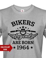 Pánské tričko pro motorkáře k narozeninám Bikers Legend Are Born
