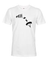 Pánské tričko pro parašutisty - Evoluce parašutisty - dárek pro parašutisty