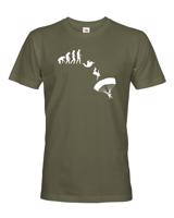 Pánské tričko pro parašutisty - Evoluce parašutisty - dárek pro parašutisty