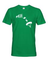 Pánské tričko pro parašutisty - Evoluce parašutisty - dárek pro parašutisty