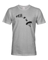 Pánské tričko pro parašutisty - Evoluce parašutisty - dárek pro parašutisty