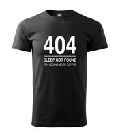 Pánské tričko pro programátory 404 sleep not found