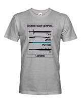 Pánské tričko pro programátory Choose your weapon