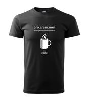 Pánské tričko pro programátory Convert coffee in to code musíš mít