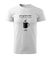 Pánské tričko pro programátory Convert coffee in to code musíš mít