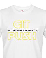 Pánské tričko pro programátory GIT, MAY THE FORCE BE WITH YOU, PUSH