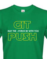 Pánské tričko pro programátory GIT, MAY THE FORCE BE WITH YOU, PUSH