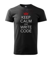 Pánské tričko pro programátory Keep calm and write code s dopravou jen za 46 Kč