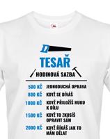 Pánské tričko pro tesaře - hodinová sazba tesaře